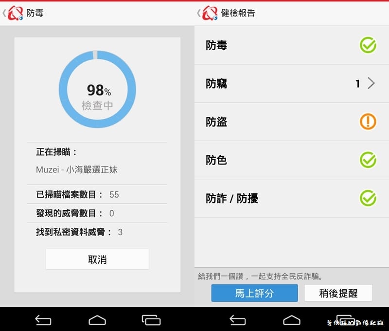 【APP軟體】手機防毒．行動安全防護-全民版（毒詐竊盜色擾六大防護功能完全免費）