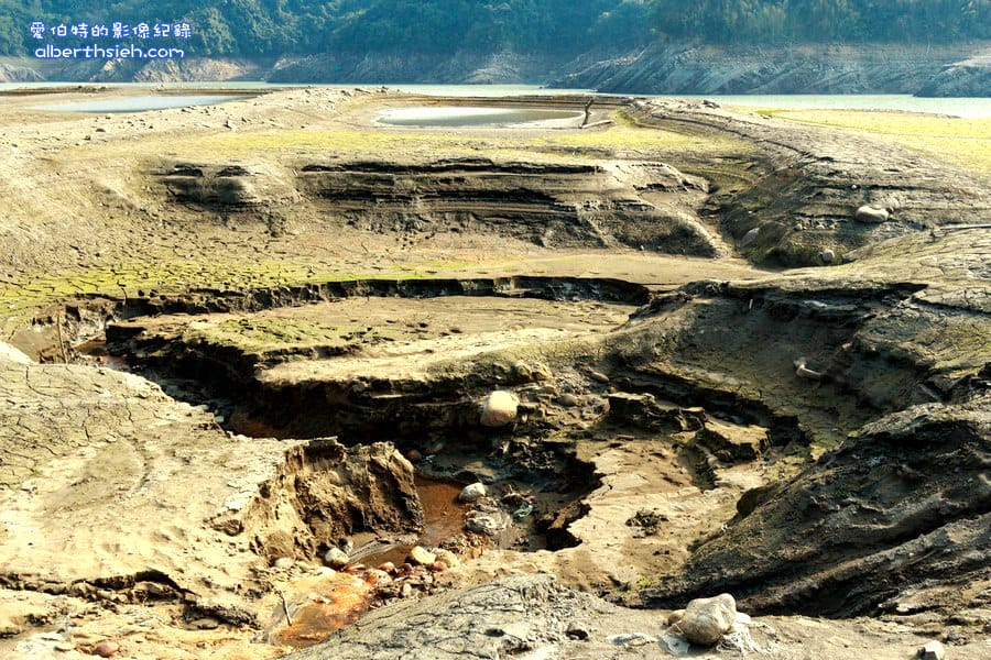 石門水庫阿姆坪土地公廟&夢幻草原．桃園大溪景點（鬧水荒造成水位見底才能看見的奇景）
