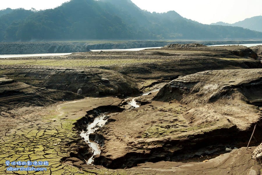 石門水庫阿姆坪土地公廟&夢幻草原．桃園大溪景點（鬧水荒造成水位見底才能看見的奇景）