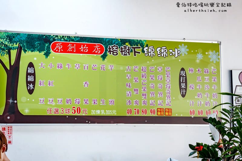 桃園中壢．榕樹下綿綿冰(原創始店)（真材實料口感細緻綿密）