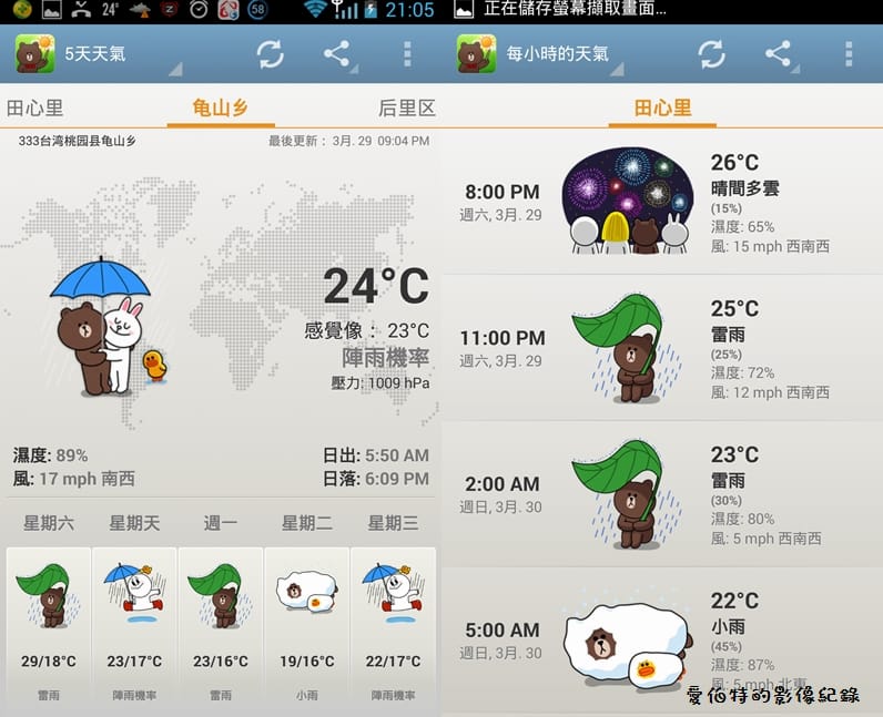 氣象APP．LINE Weather可愛爆表的LINE天氣預報（熊大、兔兔、饅頭人報氣象）