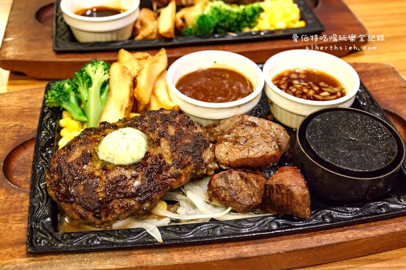 東京台場自由行．Diver City：Hamburg & Steak HIRO（有附上鐵板可以自行燒烤加熱牛排）