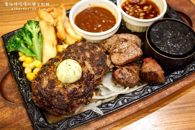 東京台場自由行．Diver City：Hamburg & Steak HIRO（有附上鐵板可以自行燒烤加熱牛排）