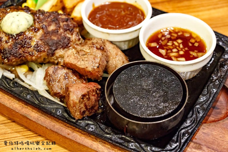 東京台場自由行．Diver City：Hamburg & Steak HIRO（有附上鐵板可以自行燒烤加熱牛排）