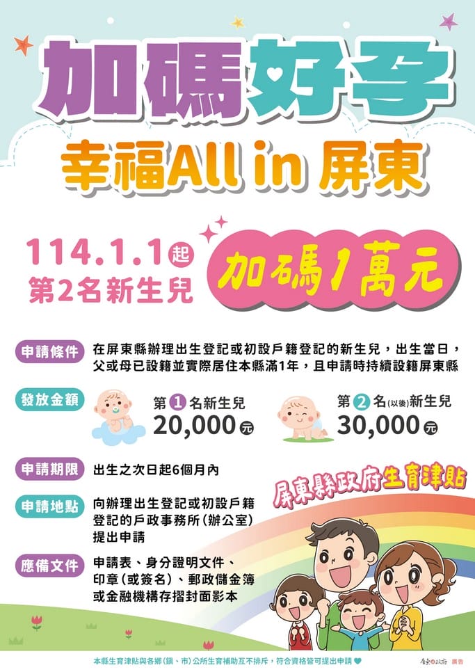 嬰兒出生後如何申請生育補助、育兒津貼?各縣市總整理 - 第8張圖 嬰兒出生後如何申請生育補助、育兒津貼?各縣市總整理