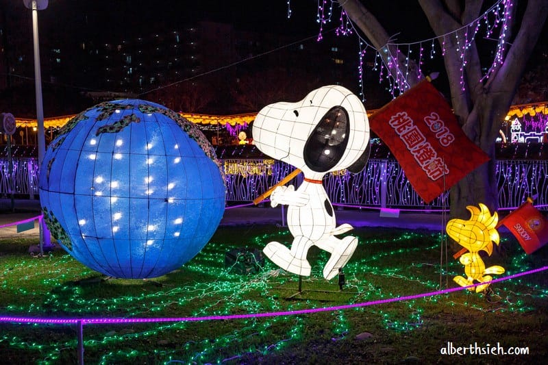 2018桃園燈會Snoopy in Taoyuan（史努比擔任主題造型花燈位於南崁溪沿線）