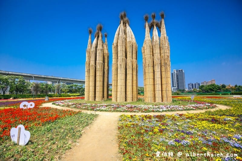青埔公十三公園．桃園中壢景點（渴望、湧泉大型藝術品搭配花海超美）