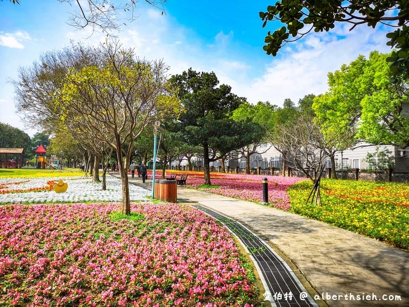 青埔公十三公園．桃園中壢景點（渴望、湧泉大型藝術品搭配花海超美）