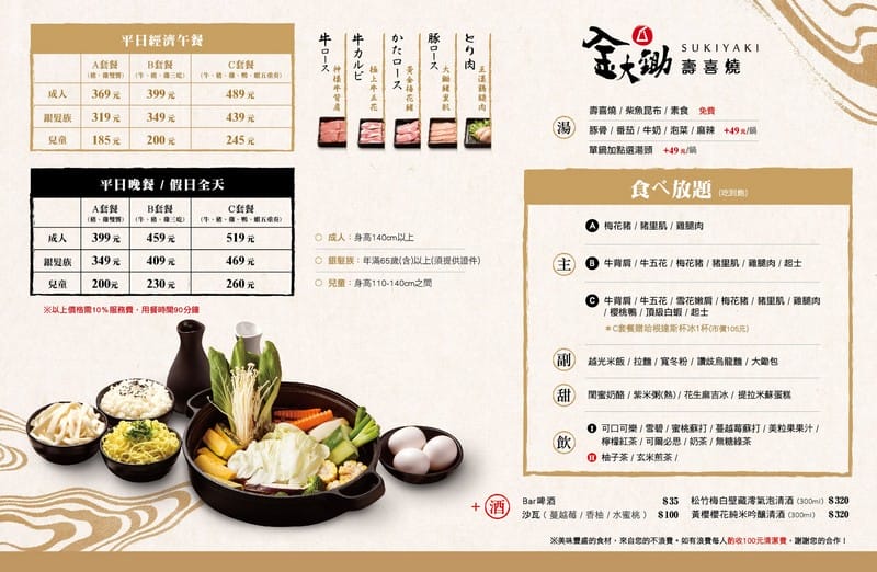金大鋤壽喜燒．中壢吃到飽美食（牛豬雞鴨蝦八種肉品/蔬菜/甜品/飲料任你吃到爽）