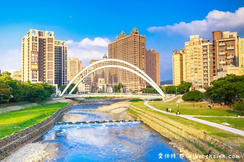 桃園蘆竹景點．南崁大橋（全台首座不對稱交叉雙拱橋/不對稱雙斜張橋）