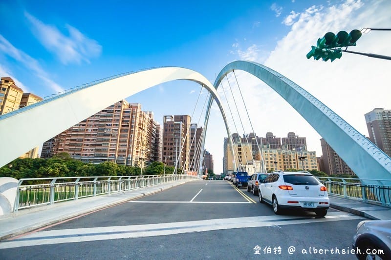 桃園蘆竹景點．南崁大橋（全台首座不對稱交叉雙拱橋/不對稱雙斜張橋）
