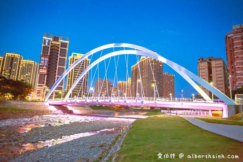 桃園蘆竹景點．南崁大橋（全台首座不對稱交叉雙拱橋/不對稱雙斜張橋）