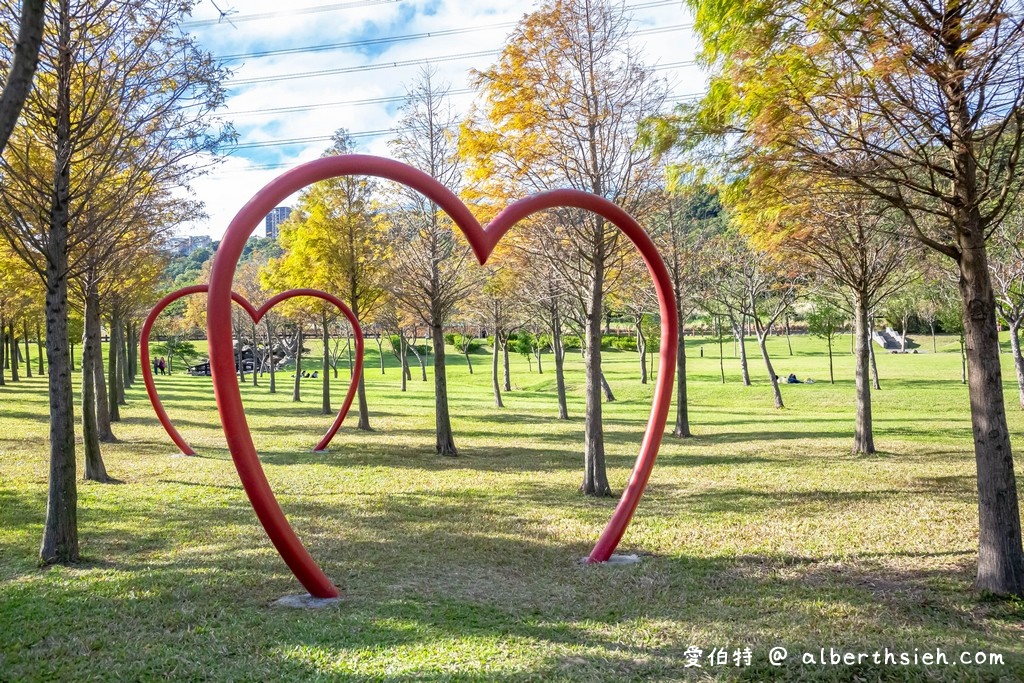 桃園落羽松大溪河濱公園（三愛心造景必拍，大草坪讓你愜意悠閒的野餐） @愛伯特