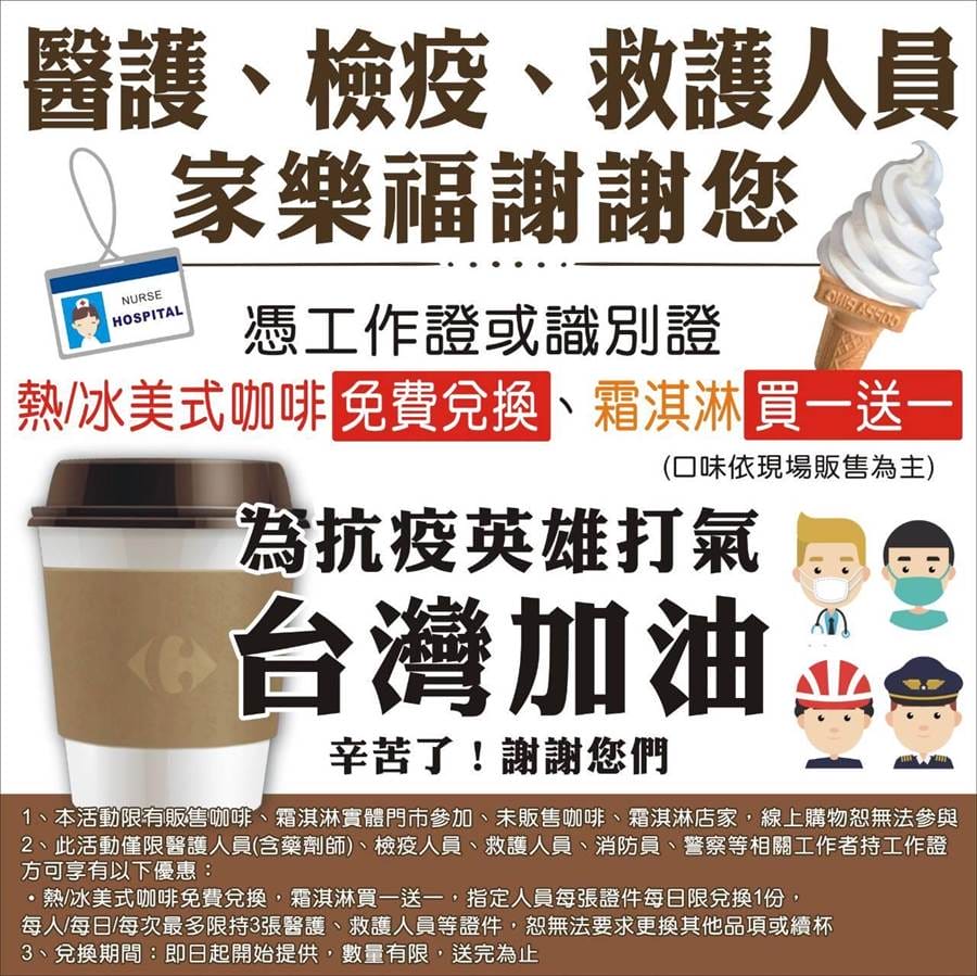 防疫人員/醫護人員/檢疫人員你辛苦了，相關優惠給你