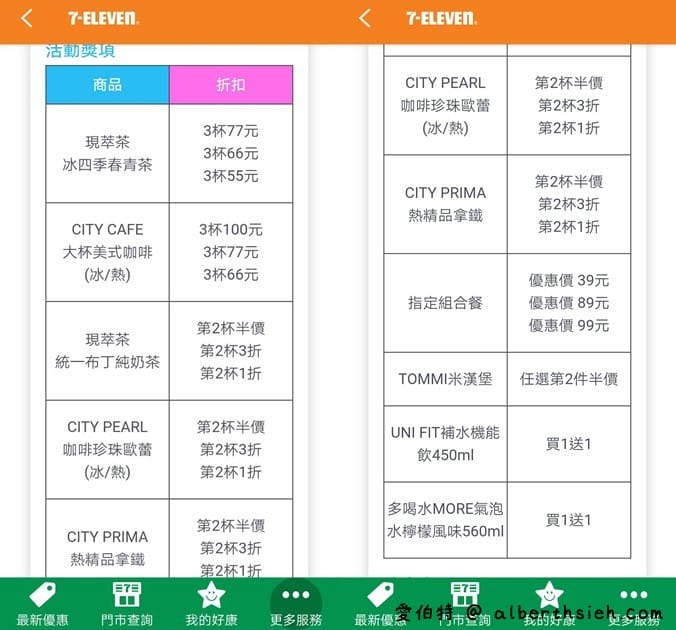 7-117APP振興優惠券抽抽樂（買一送一，拿鐵第2杯1折起，每天有6次抽獎機會）