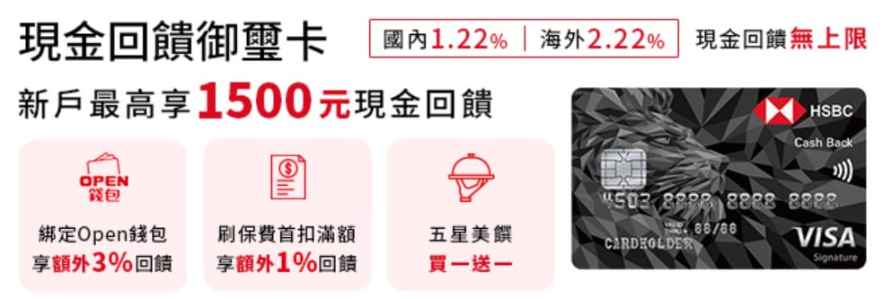 辦信用卡刷卡滿額送奢華星級飯店（滙豐銀行現金回饋御璽卡、旅人無限卡、旅人御璽卡、旅人輕旅卡）