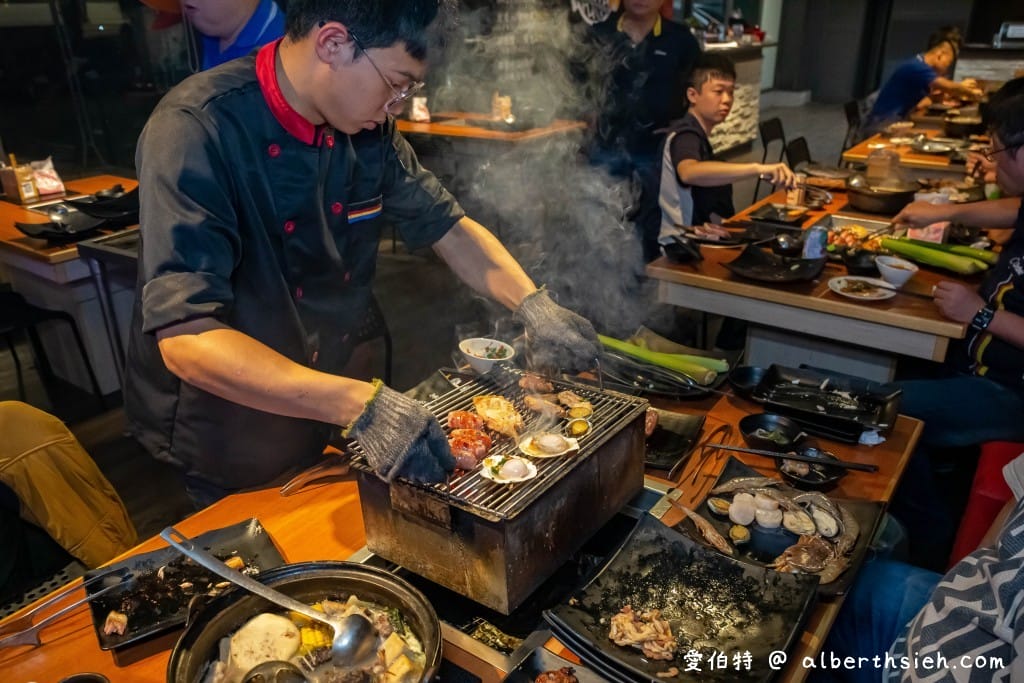桃園燒烤吃到飽．鱻海鮮炭烤火鍋（鮮魚、生魚片、生食級天使紅蝦、牛排、飲品、海尼根通通無限享用）