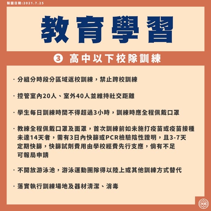 桃園二級警戒防疫解封措施（開放內用，幼兒園，補習班復課）