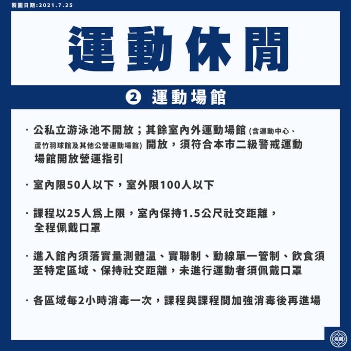 桃園二級警戒防疫解封措施（開放內用，幼兒園，補習班復課）
