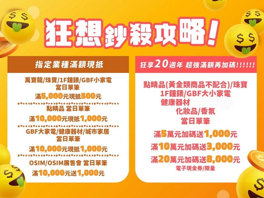 2021桃園百貨公司週年慶（中壢SOGO/遠東百貨/新光三越/統領/大江/台茂/A8購物中心，檔期時間，優惠活動）