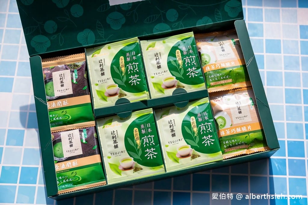 好市多必買推薦．健司辻利煎茶點心禮盒（抹茶控必吃抹茶法蘭酥、巧酥脆片、日本煎茶一次擁有）