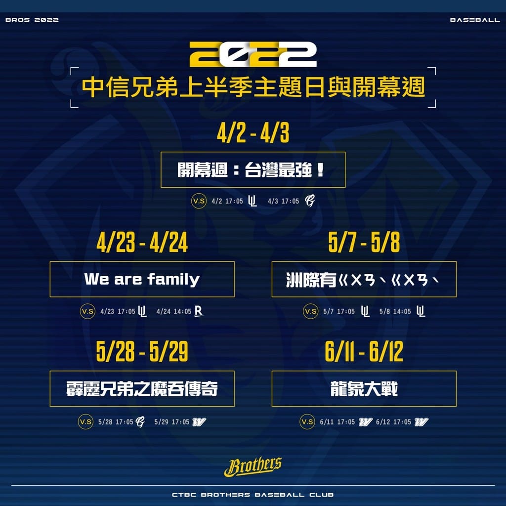 2022中華職棒直播線上轉播（CPBLTV/Twitch/Eleven Sports/中信兄弟/統一7-ELEVEN獅/樂天桃猿/富邦悍將/味全龍）