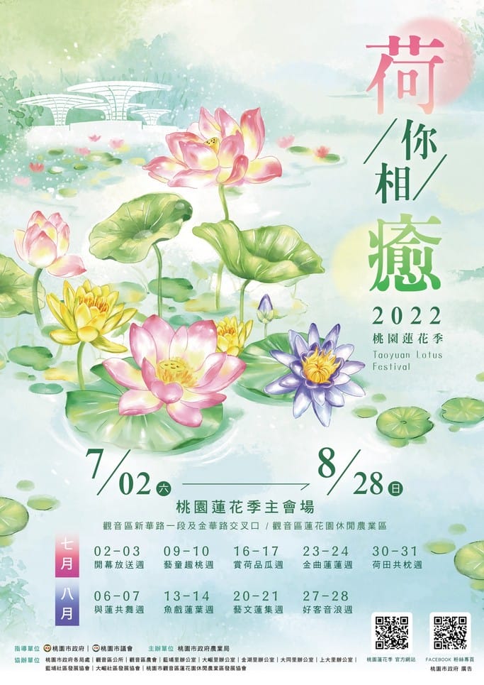觀音桃園蓮花季2022（主題活動/交通接駁/蓮荷園乘坐大王蓮/向陽農場賞向日葵）