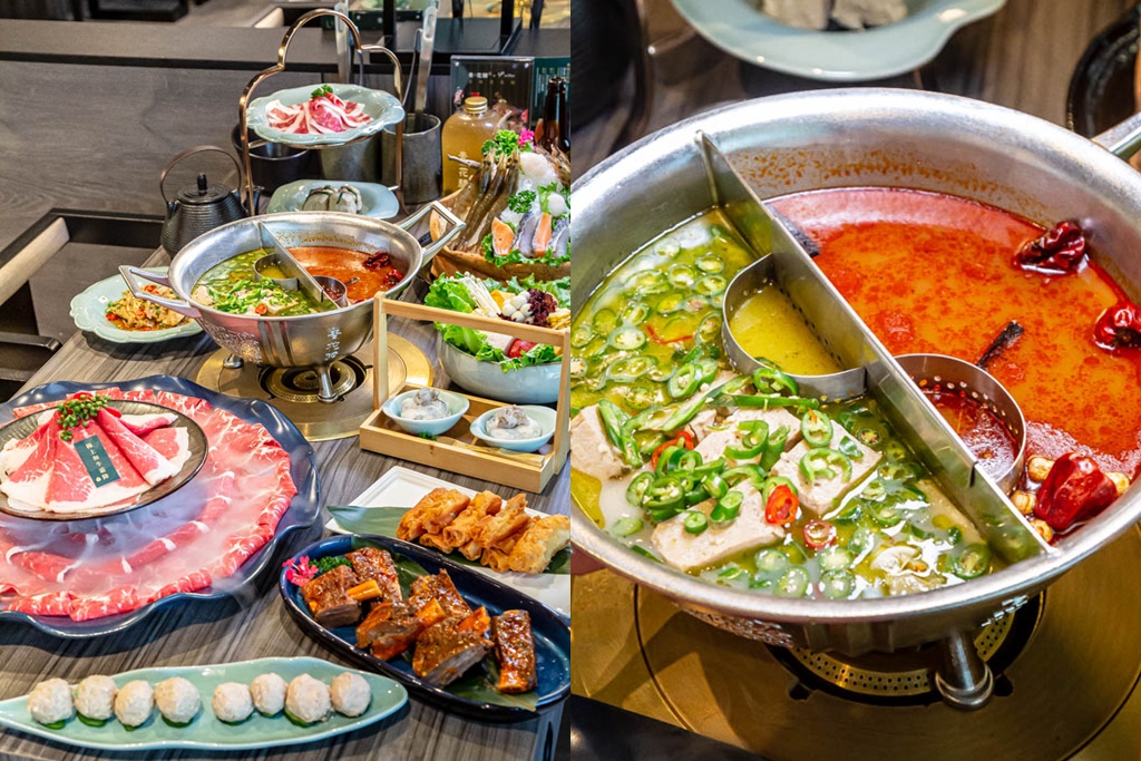 青花驕麻辣鍋．桃園藝文特區美食（完整菜單，肉超多的仙氣頂級牛三拼以及超好吃的鮮蝦滑，酸辣粉必點） @愛伯特