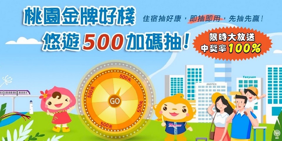 桃園金牌好棧．桃園住宿加碼（限量入住桃園飯店抽100%中獎率的500加碼金） @愛伯特