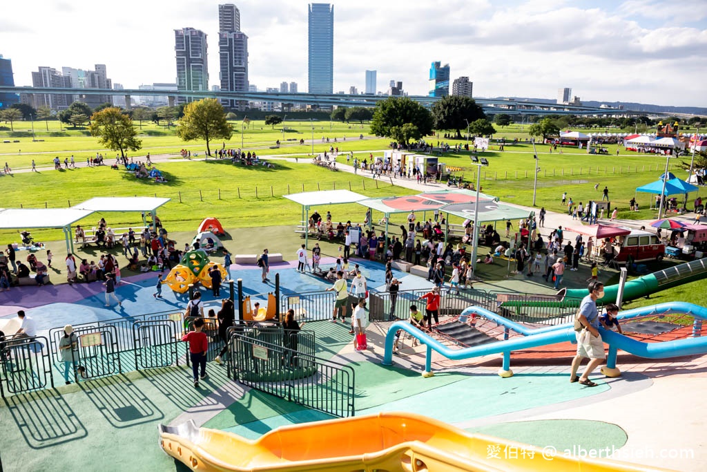 新北大都會公園熊猴森樂園．三重捷運站親子景點（全世界最大共融式堤坡滑梯樂園，31座特色溜滑梯） @愛伯特