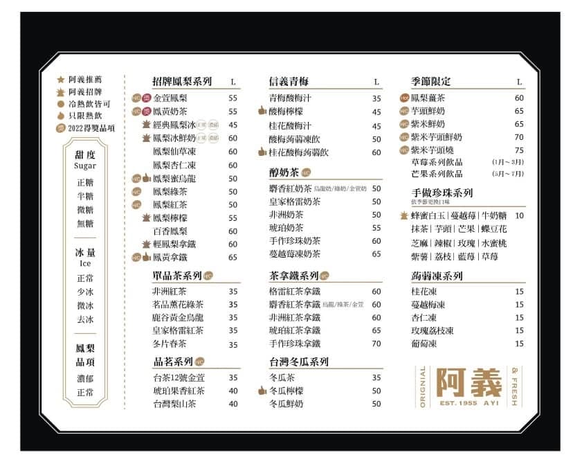 1955阿義鳳梨冰茶．桃園中壢手搖飲推薦（真材實料的鳳梨冰，超多樣化的珍珠跟凍飲）
