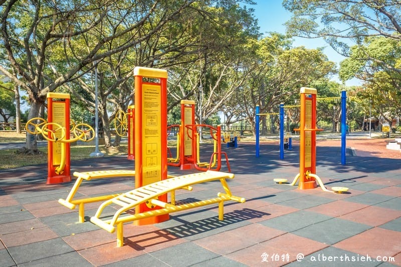 中壢親子公園．中壢藝術園區（土丘溜滑梯、旋轉陀螺、親子鞦韆、攀爬網、攀岩塊）