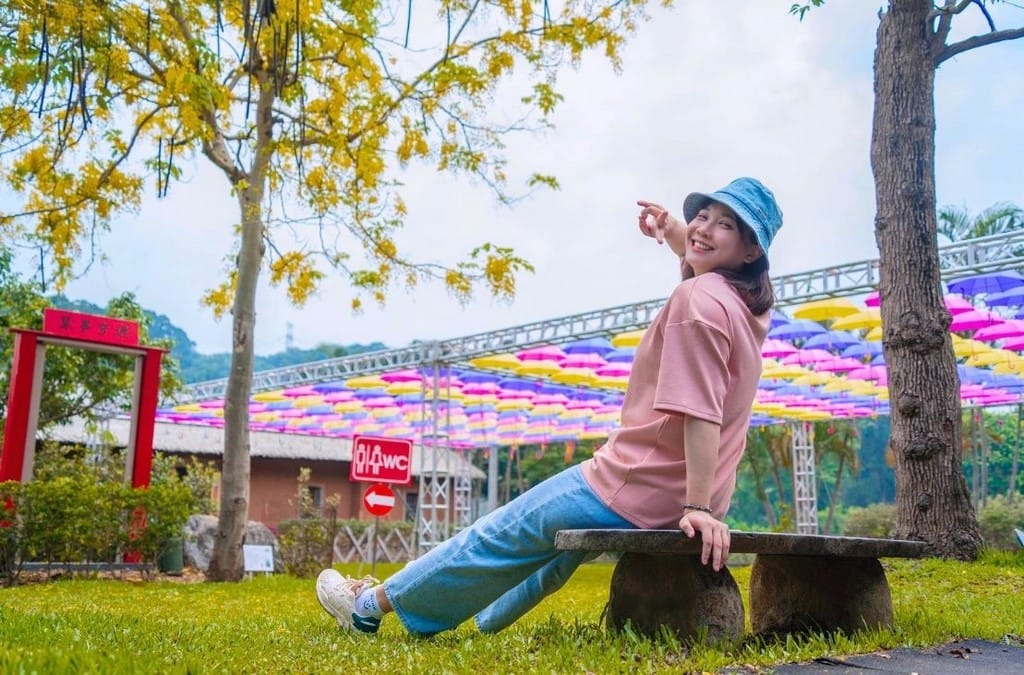 桃金孃節2023．桃園蘆竹坑子溪休閒農業區（萬株桃花海以及傘海，幸福鐘藝術裝置等你來美拍）