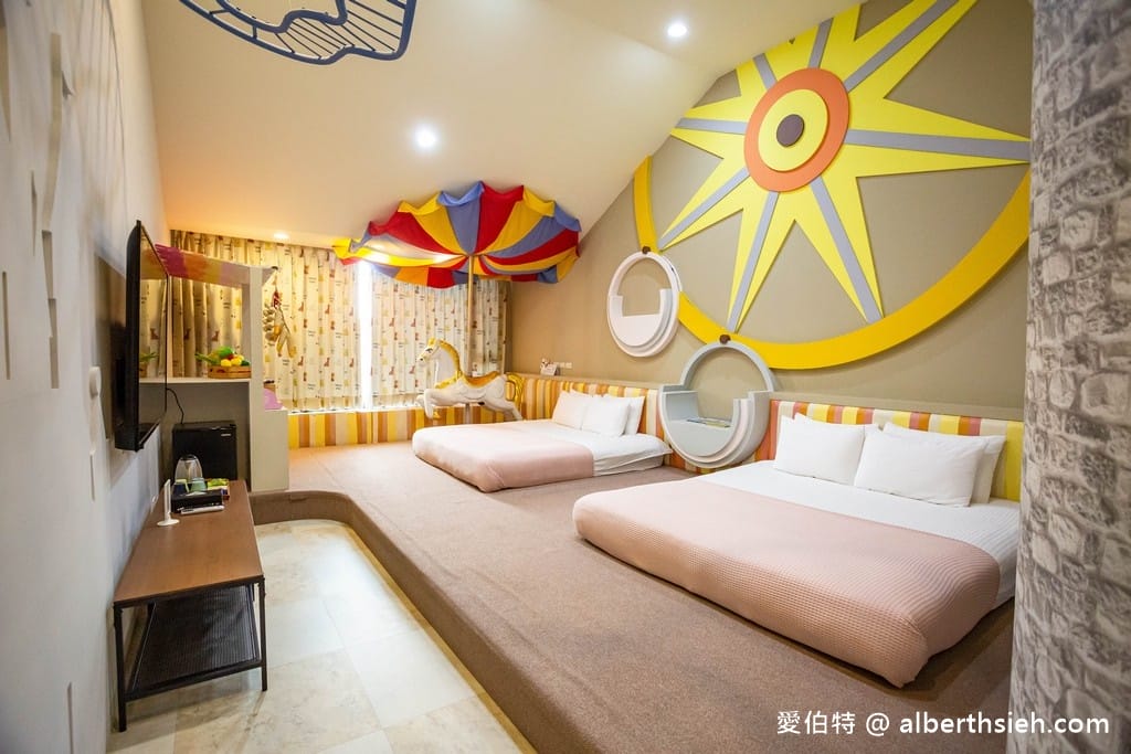 南投日月潭親子住宿．五船民宿（近水社碼頭，房間內有旋轉木馬跟廚房玩具）