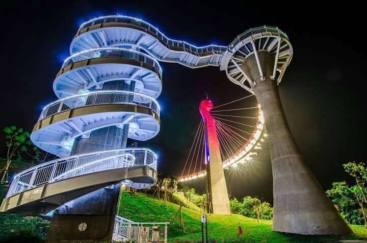 高雄景點．崗山之眼（登高40公尺天空步道上帝視角俯瞰週邊群山美景，入園門票費用/接駁車資訊）