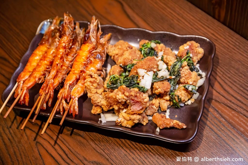 朝日串串．新竹串燒推薦（餐點菜單價格，平價居酒屋免費雞湯喝到飽，生蠔肥美，串燒美味）
