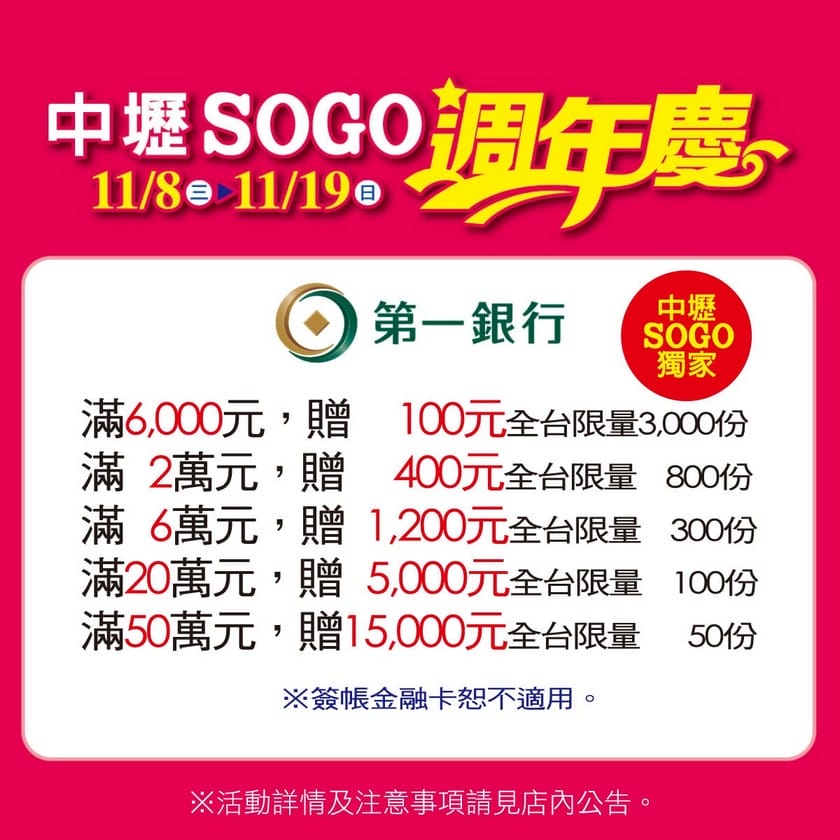 桃園百貨公司週年慶2023（優惠DM，中壢SOGO/遠東百貨/大江/台茂/華泰名品城/新光三越/統領）