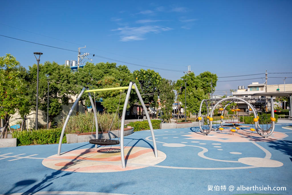 大江內定公園遊戲場．桃園中壢親子公園（太空主題共融式親子公園，溜滑梯/攀爬架/翹翹板，大江二期旁） @愛伯特