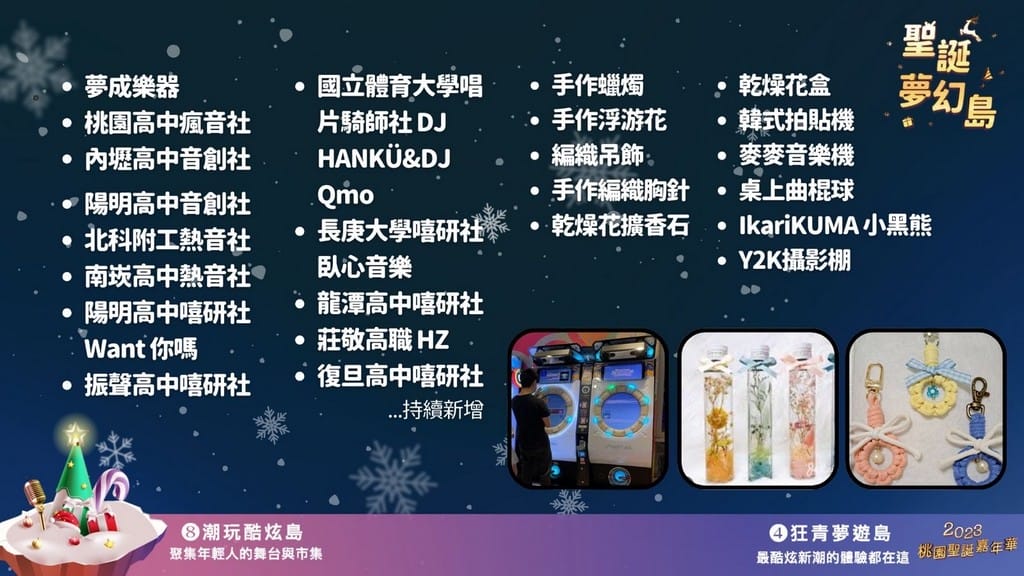 2023桃園聖誕嘉年華（12/23~24明星演唱，親子遊玩設施，聖誕手作等等就在桃園向陽公園）