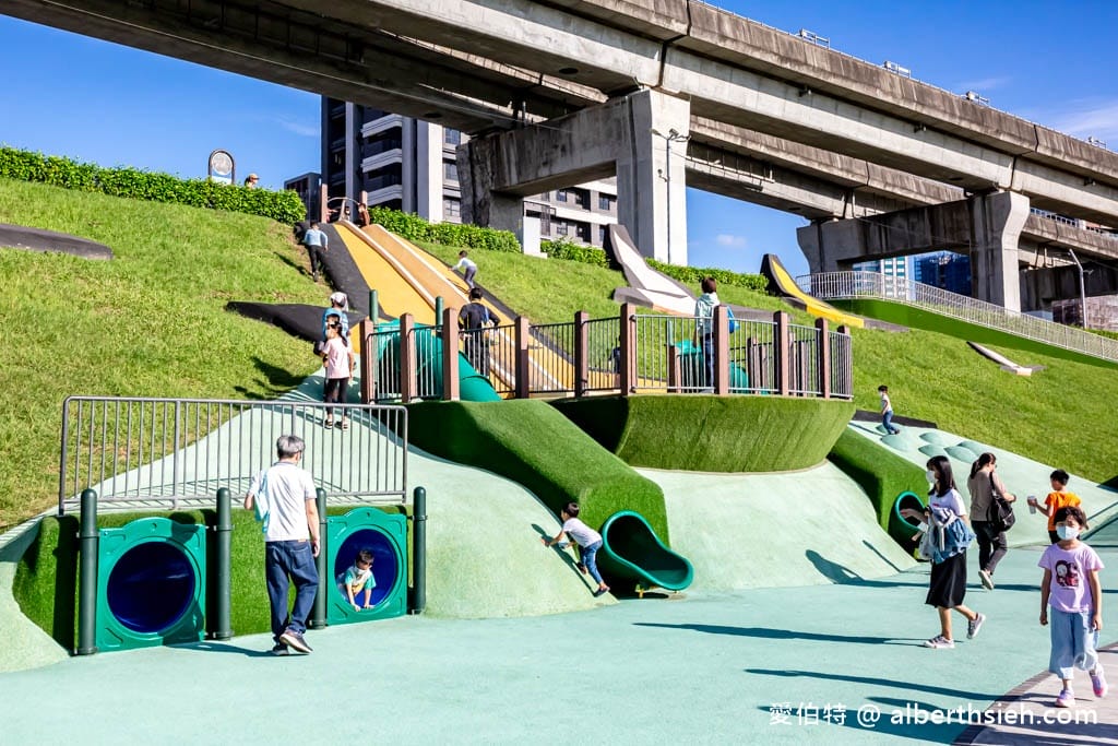 新北大都會公園熊猴森樂園｜三重捷運站親子景點，31座特色溜滑梯
