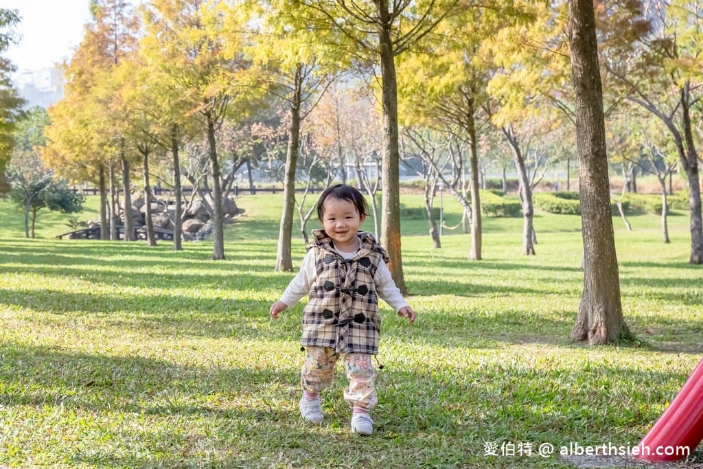 大溪河濱公園．桃園親子景點（兒童遊戲場/大草皮野餐/落羽松/自行車道）