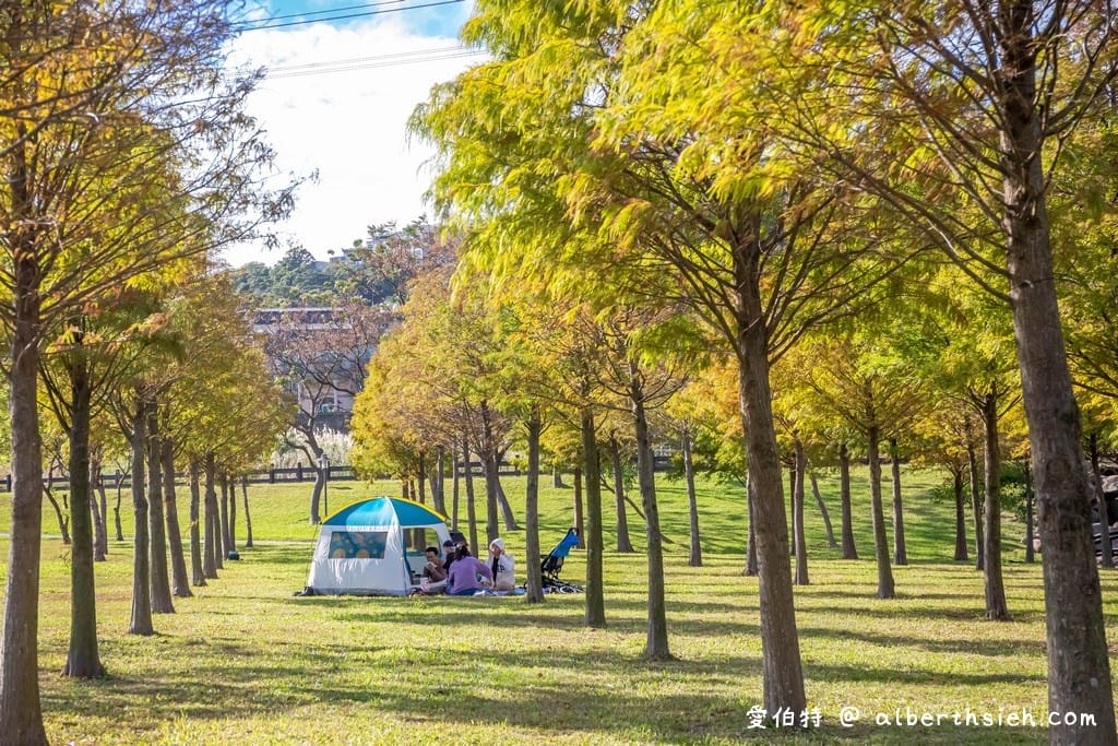 大溪河濱公園．桃園親子景點（兒童遊戲場/大草皮野餐/落羽松/自行車道）