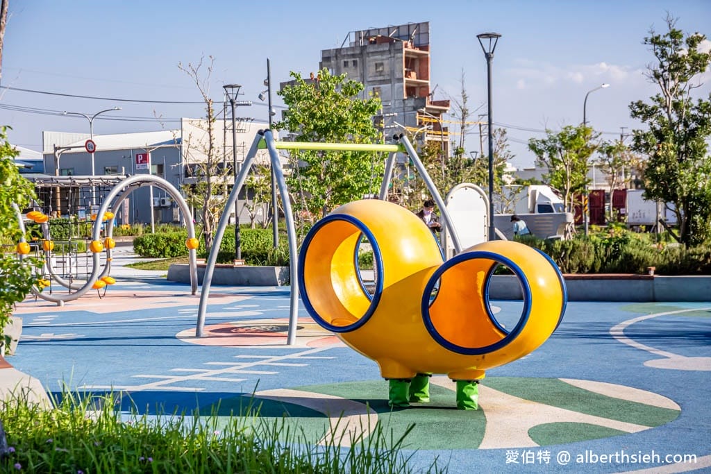 大江內定公園遊戲場．桃園中壢親子公園（太空主題共融式親子公園，溜滑梯/攀爬架/翹翹板，大江二期旁）