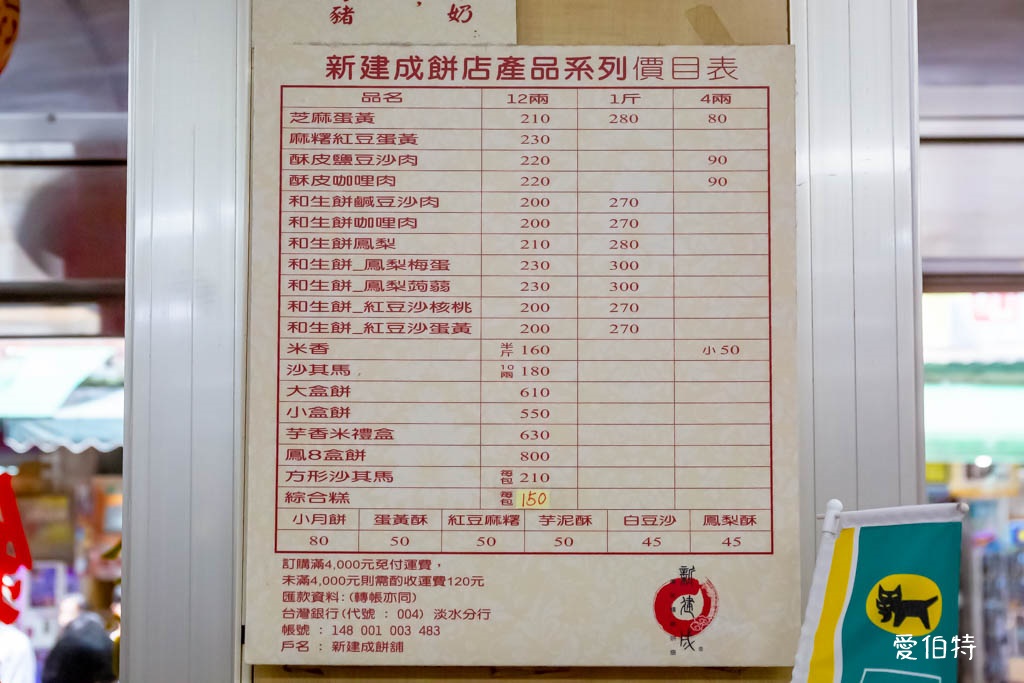 淡水老街美食推薦｜新建成餅店，大餅芝麻蛋黃，麻糬紅豆都不錯 @愛伯特