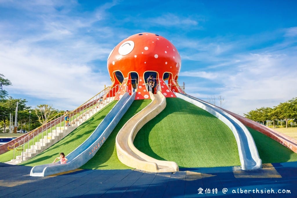 苗栗貓裏喵親子公園（八爪章魚溜滑梯、半遮陽沙坑、鞦韆、寬敞草地野餐）