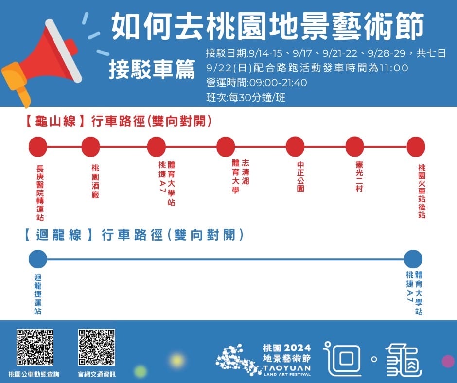 2024桃園地景藝術節在哪裡？（龜山迴龜龜吉拉，如何前往/接駁車/展覽時間）