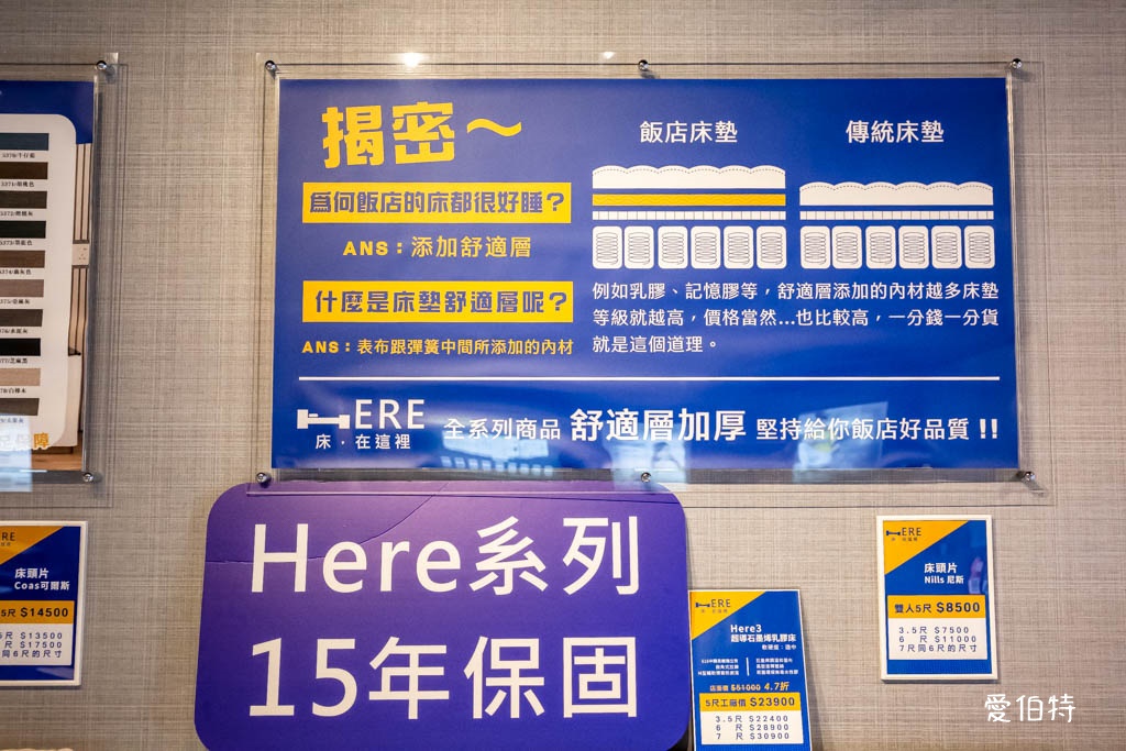 桃園床墊推薦｜床在這裡床墊專賣店桃園門市（獨立筒支撐+乳膠舒適層） @愛伯特