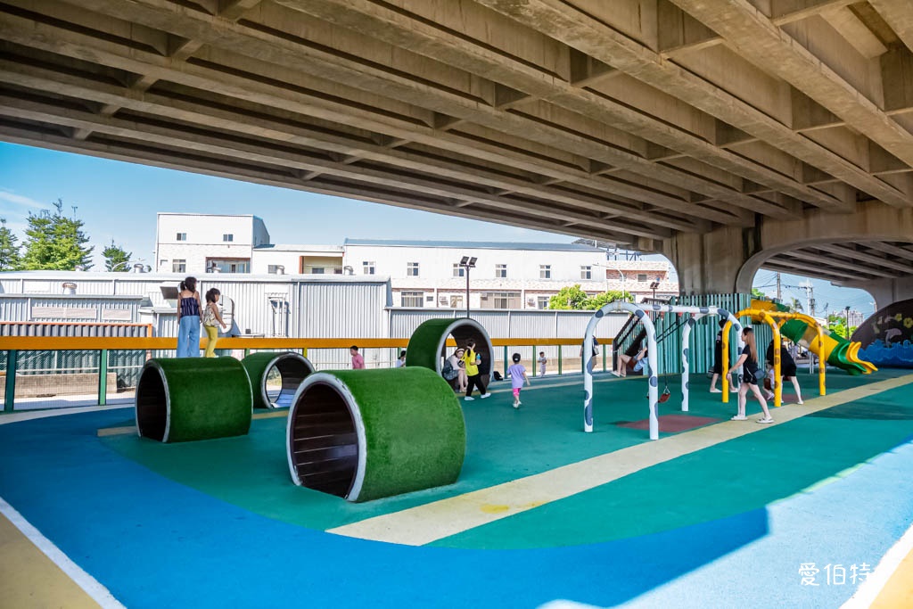 新屋頭洲魅力公園|滑索×溜滑梯×挖沙×鞦韆台66線橋下公園 @愛伯特