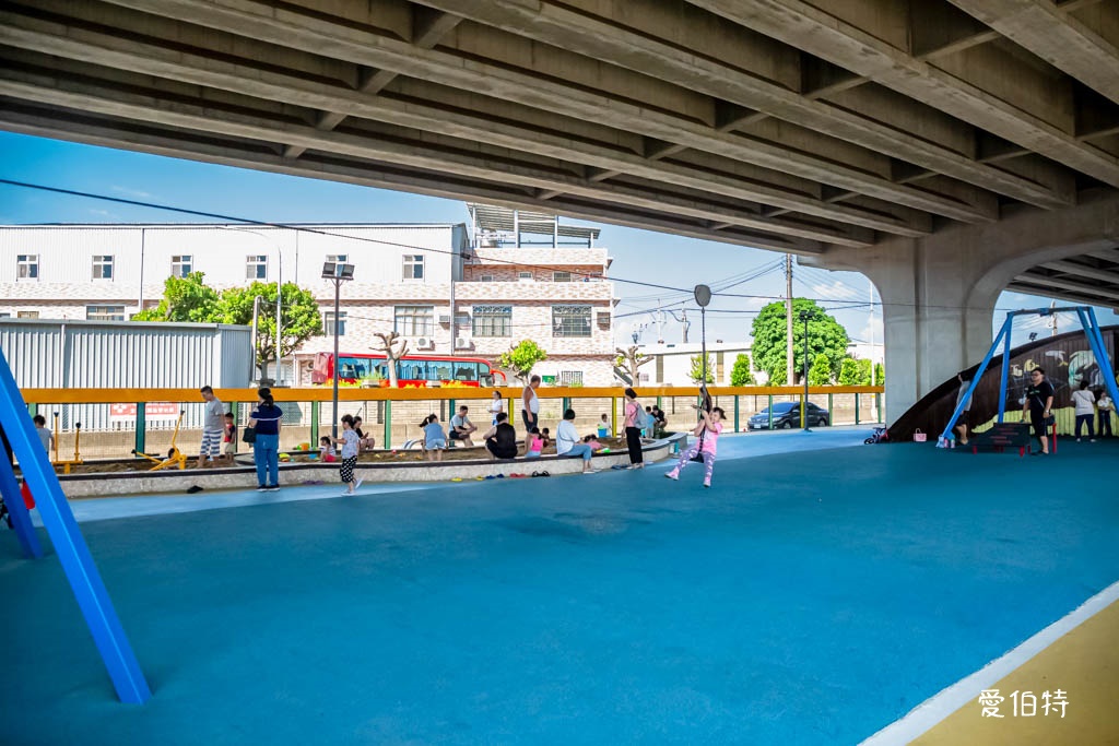 新屋頭洲魅力公園|滑索×溜滑梯×挖沙×鞦韆台66線橋下公園 @愛伯特