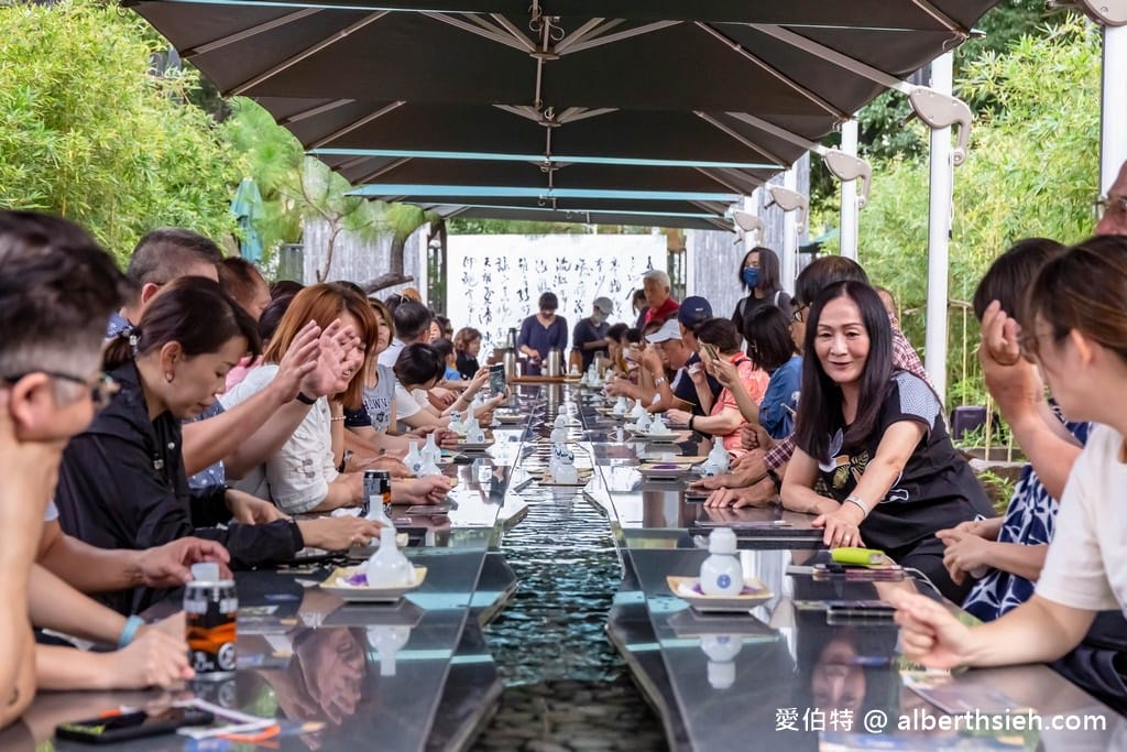 台南深緣及水南亭曲水流觴（善糖文化園區，流杯喝茶超好拍，毛筆揮毫）